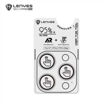 Lenyes LP29, Camera Glass Protector for IP 17 Pro / 17 Pro Max, Silver